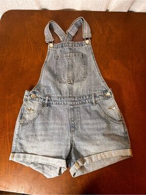 Denim&Co Light Blue Denim Overall Shorts